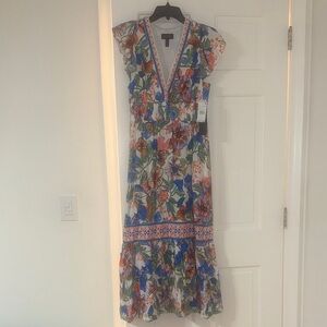 Adrianna Papell Multicolor Floral Maxi Dress